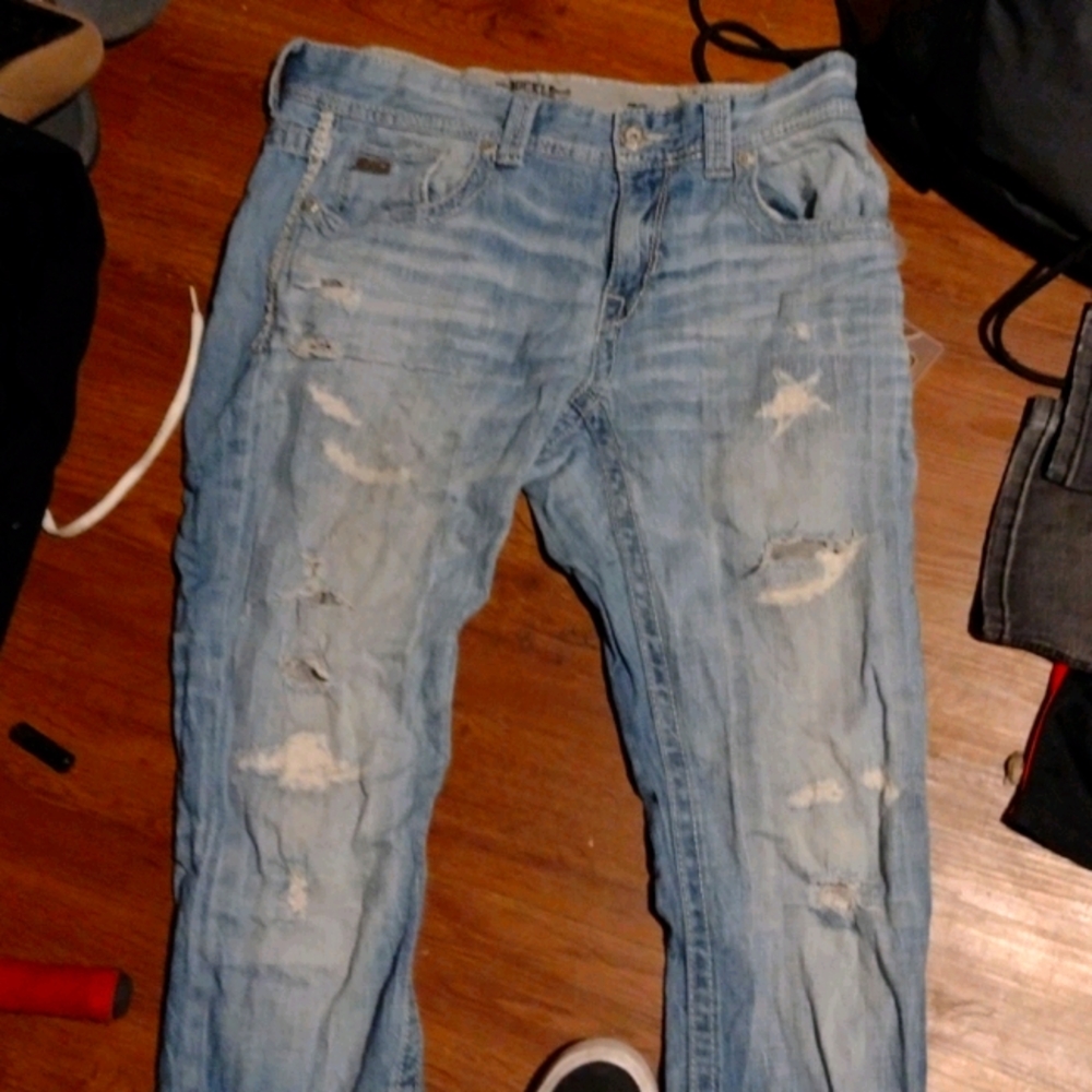 Buckle black jeans